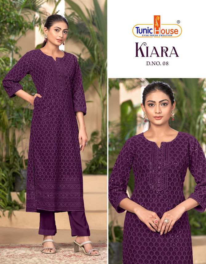 kiara 08 By Tunic House Georgette Lucknowi Work Designer Kurtis Wholesalers In Delhi
